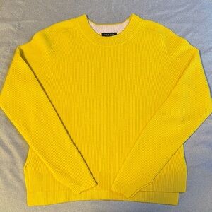 rag & bone Bright Yellow Ribbed Crew Sweater